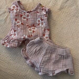 Cat & Jack Pink Floral Diaper Cover Set